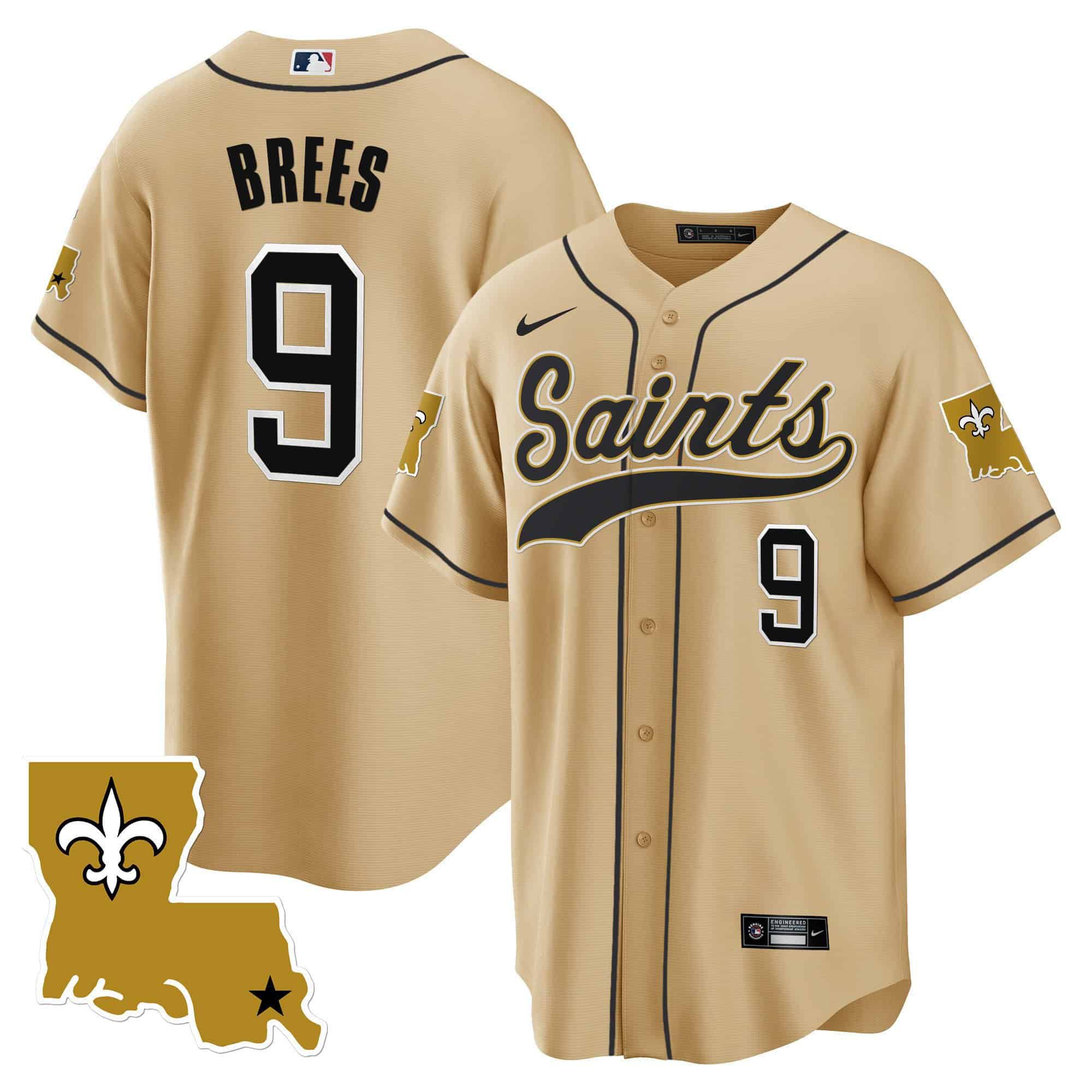 Men New Orleans Saints 9 Brees Yellow 2024 Nike 1987 Legacy Cool Base NFL Jersey